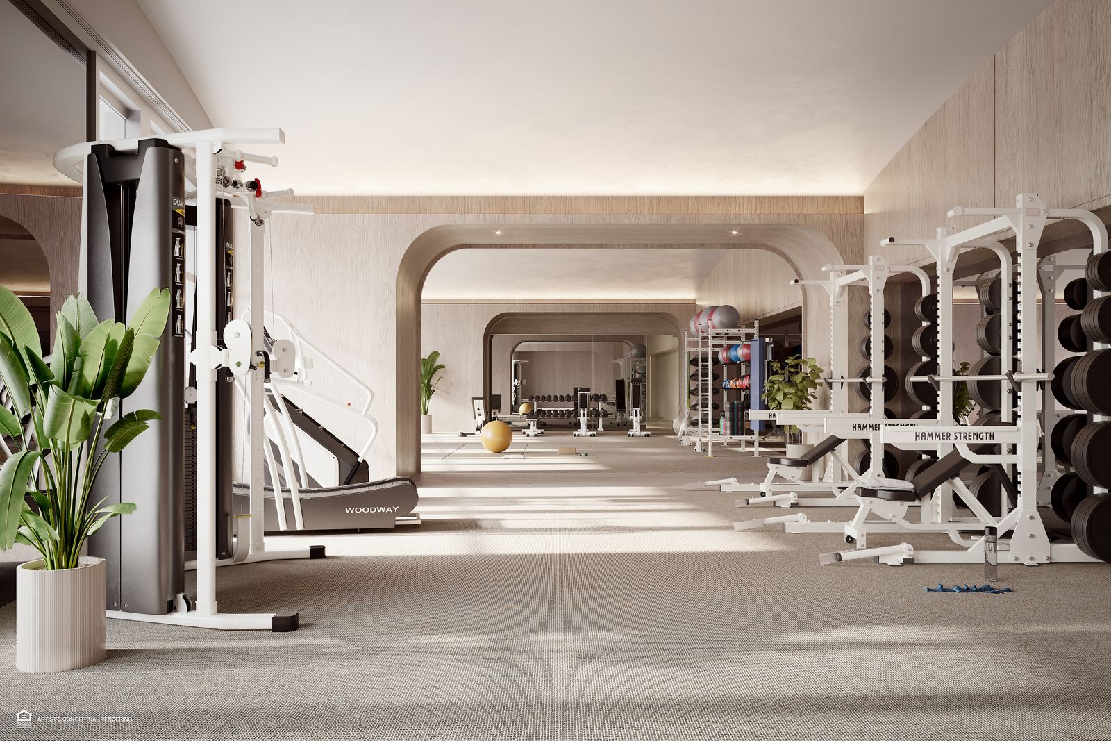 Fitness center at St. Regis Residences Miami